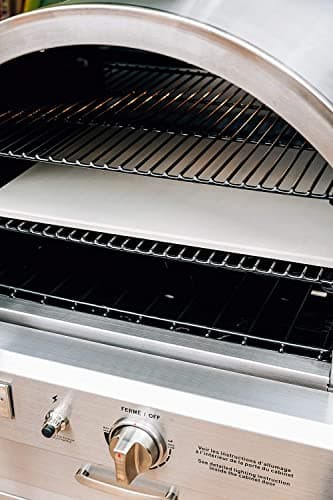 AMS Fireplace Summerset Pizza Oven - Large Capacity Propane Gas Outdoor Oven with Pizza Stone and Smoker Box, 304 Stainless Steel Construction for Built-in or Countertop Use. FREE Tabletop Fire Pit