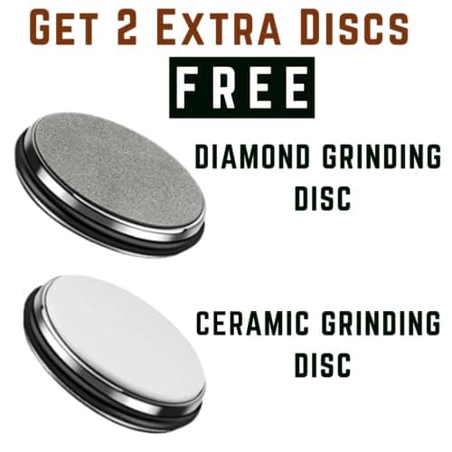 Rolling Knife Sharpener Kit with 2 Extra Discs (Diamond & Ceramic) - 15° & 20° Angles, Magnetic Knife Holder, Ideal for Kitchen, Pocket, Chef, and Hunting Knives