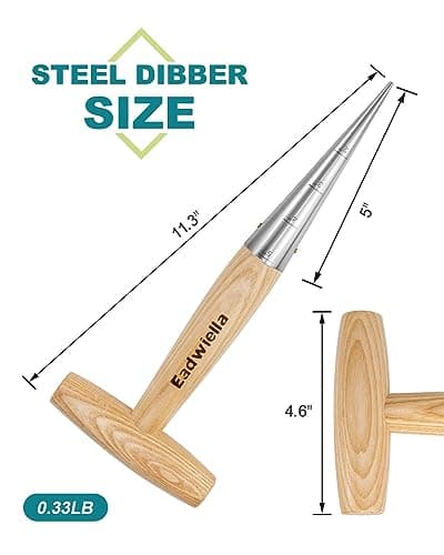 Dibber with 5 Inch Measurements Seed Dibber Garden Tool Hand Dibbler Seed Planter Tool Seed Dispenser Hole Digger for Planting Small Seeds Seedlings Sowing Seeds Transplanting Plants Planting Bulbs