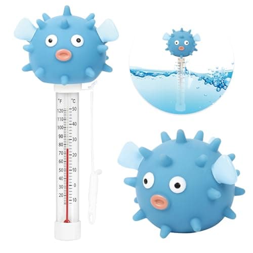 XY-WQ Floating Pool Thermometer, Large Size Easy Read for Water Temperature with String for Outdoor and Indoor Swimming Pools and Spas (Puffer)