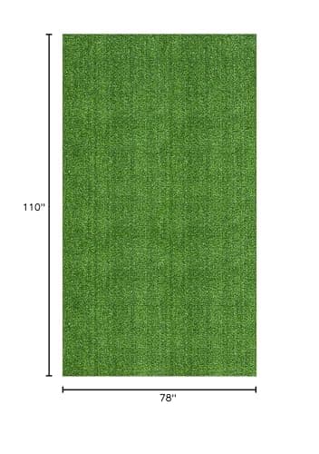Ottomanson Artificial Grass Turf 6'6" x 9'2" Indoor Outdoor Faux Grass Rug with Drainage Holes, Customizable with Extra Long Size Options, Perfect for Patio Lawn Balcony Weddings Photoshoot Backdrop
