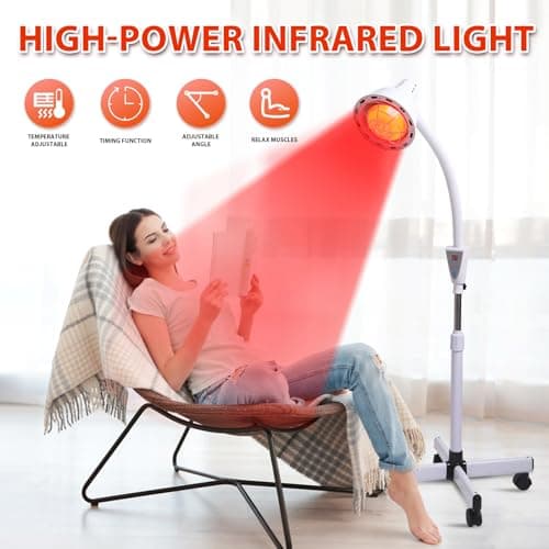 Infrared Light,White 275W Near Red Infrared Heat Lamp for Relieve Joinpt Pain and Muscle Aches