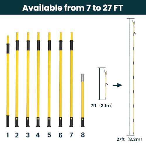27 FT Pole Saws for Tree Trimming, [Ultra Sturdy] Tree Pruner with Thickened Saw Blade and Scissors for Tree Trimmer, Pole Cutter for Backyard and Garden, Bush Cutting and Pruning of Palm Trees