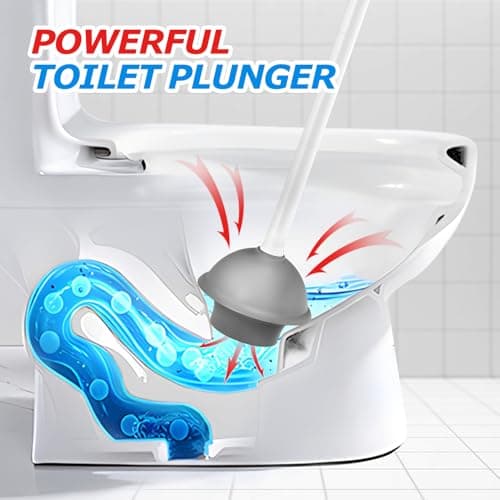 2Pack Toilet Plunger with Holder，Plungers for Bathroom with Holder, Toilet Plunger with Cover，Bathroom Plunger，Bathroom Decor，Bathroom Accessories，Toilet Bowl Cleaners,White