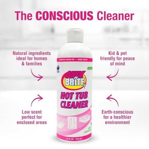 Quick N Brite Heavy Duty Hot Tub Cleaner Kit - Non-abrasive Cleaning Gel with Sponge and Cloth, 16 oz. (Packaging May Vary)