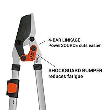 Corona Tools | Branch Cutter DualLINK Extendable Bypass Loppers | Tree Trimmer Cuts Branches up to 1 ¾-inches in Diameter | Handles Extend up to 37 ½inches | SL 4364, Silver