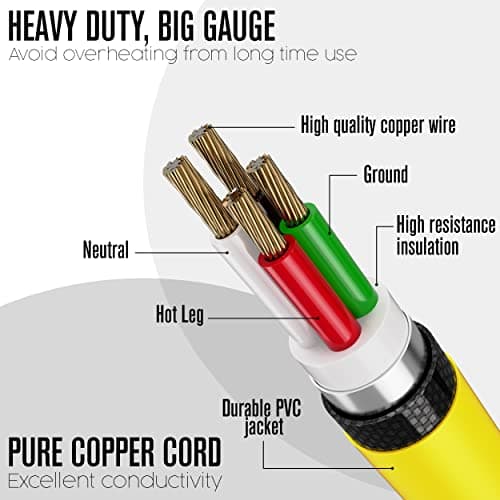 30 Amp Generator Cord, Generator Cord, NEMA L14-30P to L14-30R, 30 Amp Extension Cable, 240 Volt, 30amp Power Wire, 4 Prong Plug, Dryer Extension, UL CUL, 10 Gauge, 7500W, STW, Heavy Duty, 10 Feet
