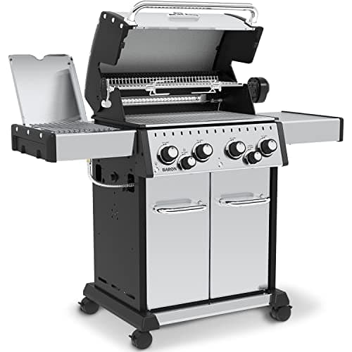 Broil King 875944 Baron S 490 Pro IR, Liquid Propane (LP), Stainless Steel, Black