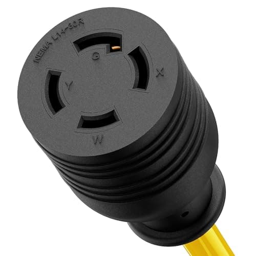 NEMA 5-15P to L14-30R Power Adapter Cord, WINXUS Household 15Amp to Generator Lock in 30Amp Adapter Cord, 3 Prong to 4 Prong Generator Transfer Switch Converter, STW 12AWG,1FT