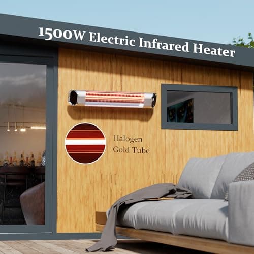 Outdoor Heater for Patio, 24H Timer, IP65 Waterproof, Infrared Electric Patio Heater,9 Levels Heating Touchscreen With Remote Electric heater,Restaurant Backyard,1500W