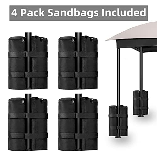 FAB BASED 10x12 Gazebo, Double Vent Canopy Gazebo for Outdoor with Privacy Netting, Easy Setup Patio Pavilion with Steel Frame Strong Legs for Lawn, Backyard, Deck (Ash Grey)