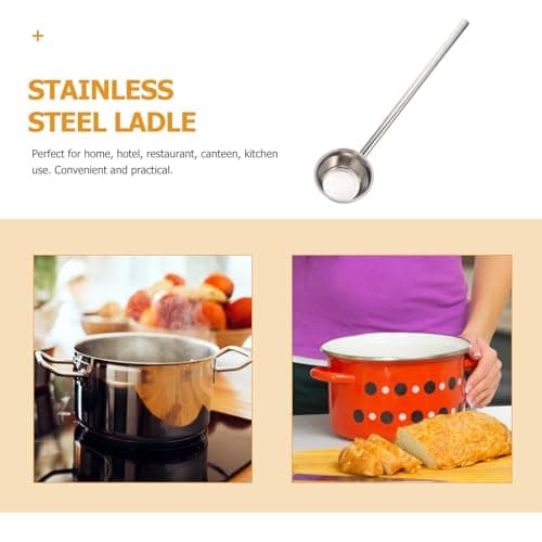 DOITOOL Long Handle Ladle - Stainless Steel Soup & Water Scoop - Multi-Purpose Canning & Garden Watering - 55x6.2 cm