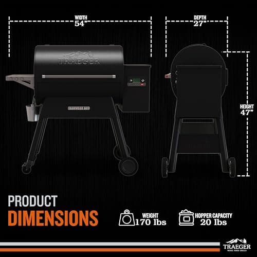 Traeger Ironwood 885 Wood Pellet Grill and Smoker, WiFi Pellet Smoker Grill with Super Smoke Mode, D2 Controller, Large 885 sq. in. Cooking Area, Outdoor BBQ Electric Pellet Smoker, TFB89BLFC