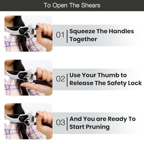 Razor Sharp Bypass Pruning Shears - Lifetime Replacement - Free Extra Blade, Spring & eBook - Japanese Steel - Premium Hand Pruners - Garden Shears - Garden Clippers - Secateurs with Ergonomic Handles