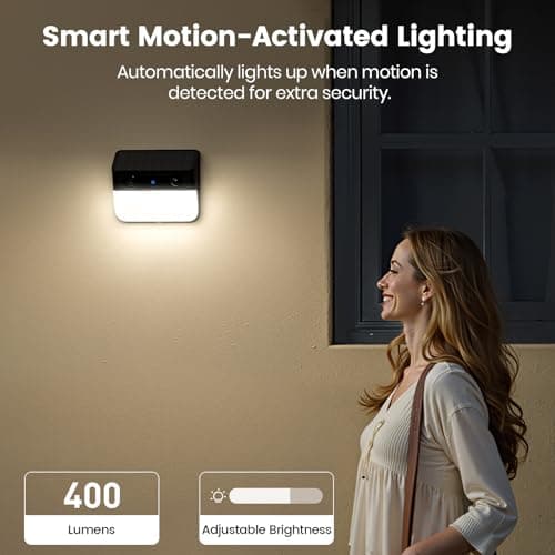 AOSU Solar Wall Light Cameras, 3K Security Cameras Wireless Outdoor, Battery Powerd Enhanced AI Detection for Fences & Parking, Easy Setup, Color Night Vision, No Monthly Fee [2.4G+Bluetooth]