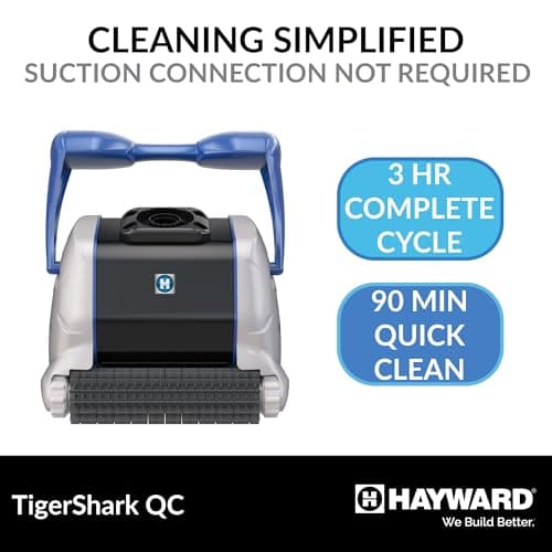 Hayward W3RC9990CUB TigerShark QC Robotic Pool Cleaner with Quick Clean for In-Ground Pools up to 20 x 40 ft. (Automatic Pool Vacuum)