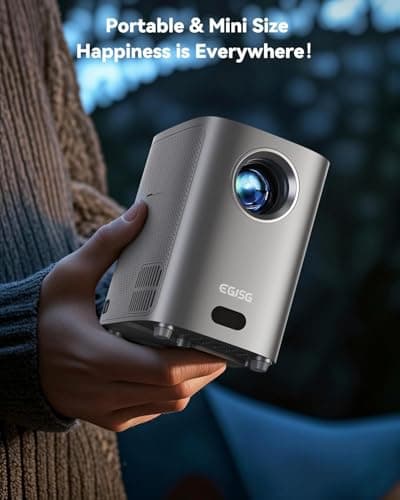 [One-Button Focus] Projector with WiFi and Bluetooth, 4K Outdoor Projector with Carry Bag, Portable Movie Projector with Zoom Function, Home Theater Projector for Phone/TV Stick/PC