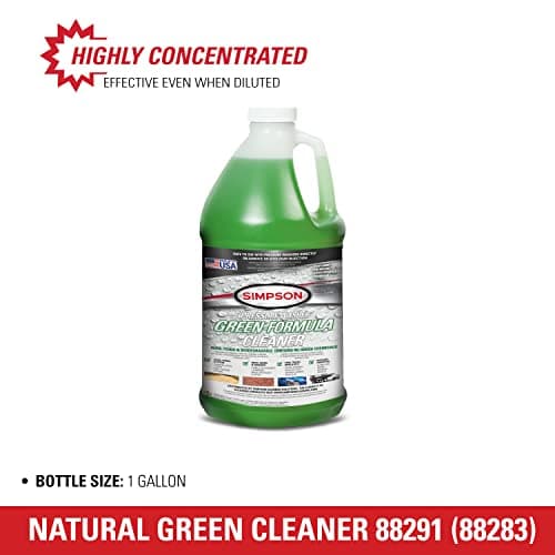 Simpson Cleaning 88283 Cleaner, Concentrated Soap Solution for Pressure Washers and Spray Bottles, Use on Concrete, Vinyl Siding, Appliances, Windows, Cars, Fences, Decks, Green, 1 Gallon