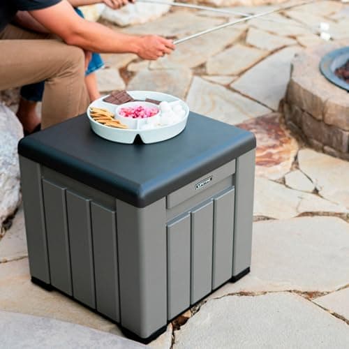 Lifetime Outdoor Storage Cube Deck Box for Patio Furniture Cushions, Toys, Garden Tools, Pool Accessories, 25 Gallon