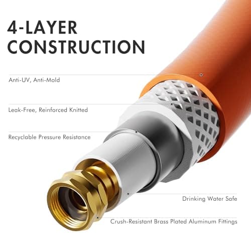 Garden Hose 75 ft x 5/8", Heavy Duty Water Hose, Flexible 75 foot garden Hose, Lightweight water Hose with Swivel Handle,3/4" Male to Female Fittings, Burst 600 PSI