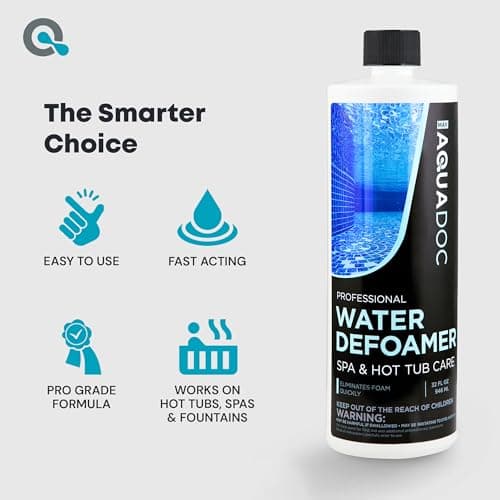 Hot Tub Defoamer - Spa Defoamer for Hot Tub Owners 32oz (2 Pack), Spa Anti Foam to Keep Foam Down, Hot Tub Chemicals Made in USA - AquaDoc