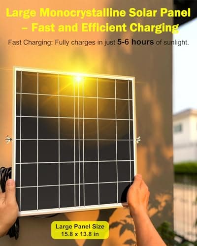 Engrepo Solar Lights Outdoor 10000LM Auto On/Off Dusk to Dawn Light with 20000mAh Battery, IP65 Waterproof Outside Solar Powered Security Flood Light with Remote Control for Wall Porch Shed Barn.