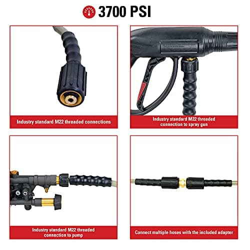 SIMPSON Cleaning 40226 Morflex Series 3700 PSI Pressure Washer Hose, Cold Water Use, 5/16 Inch Inner Diameter, 50 Feet, Natural