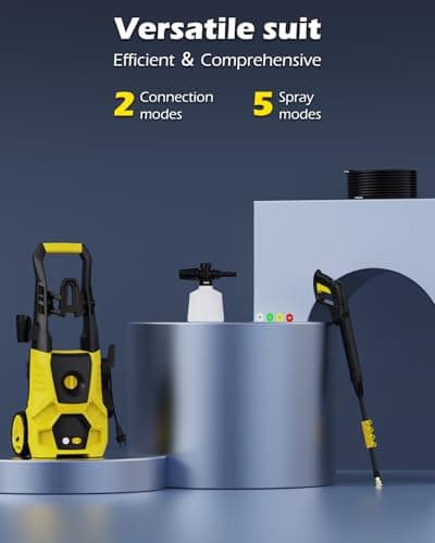 Electric Pressure Washer 4800 PSI 3.0 GPM High Power Washer with 4 Nozzles, 35FT Power Cord, Cleaning Machine with Foam Cannon for Cars Fences Driveways Patios Home Cleaning