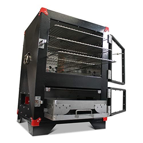 Smoker Heavy Duty Charcoal Cabinet Smoker for Outdoor BBQ Grills Cooking, Black
