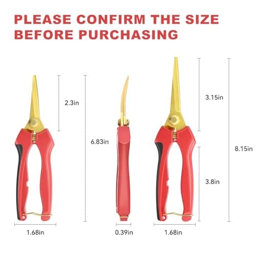 FLORA GUARD Professional bonsai Pruning shear set, long blade pruning scissors and scimitar tip pruning scissors, gold plated titanium flower scissors set, suitable for indoor plants, bonsai