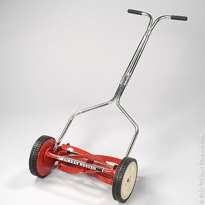 Great States 304-14 14-Inch 5-Blade Push Reel Lawn Mower, Red