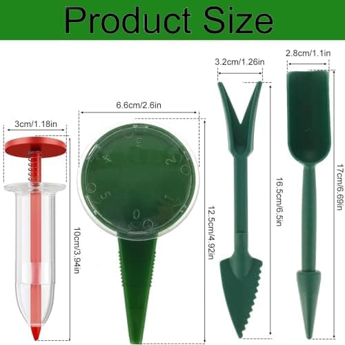 6 PCS Mini Seed Spreader, 2024 New Mini Sowing Seed Dispenser, Small Seed Planter Tool, Manual Seedlings Dibber and Widger Set, Seed Sower Spreader Handheld for Tiny Seeds, white, green, red