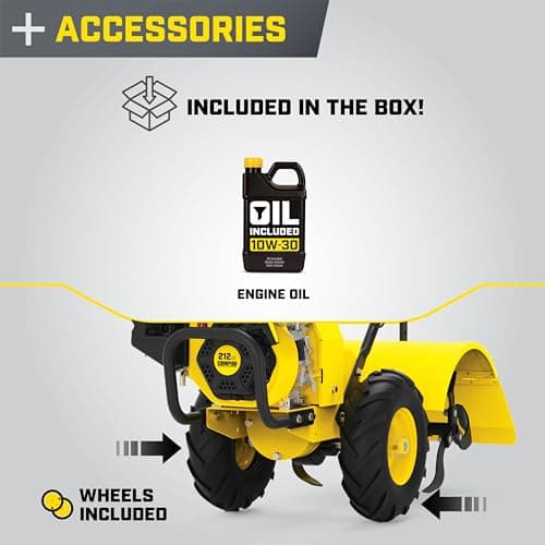 Champion Power Equipment 19-Inch Counter Rotating Rear Tine Tiller with Self-Propelled Agricultural Tires