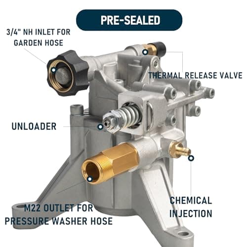 Hourleey 7/8" Shaft Vertical Pressure Washer Pump, 3400PSI 2.5GPM, Replacement Pump for Power Washer Kit, Compatible with Honda, Simpson, RYOBI, Briggs & Stratton, Subaru, Craftsman