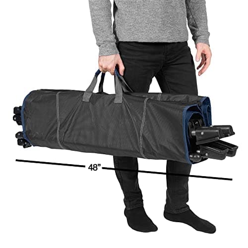Zenithen Outdoor Patio Folding Collapsible Hammock with Sturdy Frame and Pillow, Perfect for Camping, Outdoor Recreation and as Patio Furniture, Blue (Pack of 1)