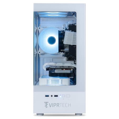 ViprTech Stryker 1.0 Gaming PC - AMD Ryzen 7 (4.1GHz Turbo), RX 580 8GB, 32GB DDR4 3200, 1TB NVMe SSD, 700W PSU, WiFi BT, Win 11 Pro, RGB, Desktop Computer Prebuilt, White