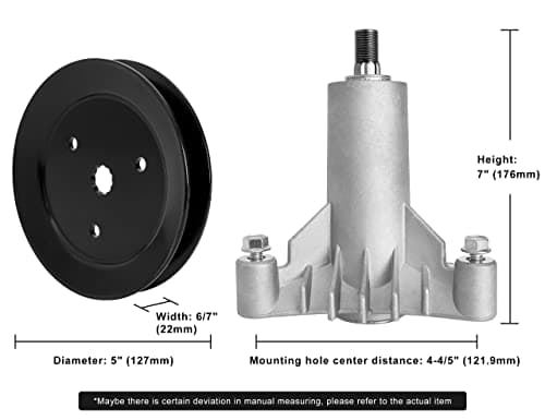 130794 Spindle 153535 Pulley Compatible with Craftsman Mower - Spindle Assembly with Pulley Compatible with Craftsman LT1000 LT2000 DYT4000 42" Deck Tractor, HU, Poulan Pro Riding Mower