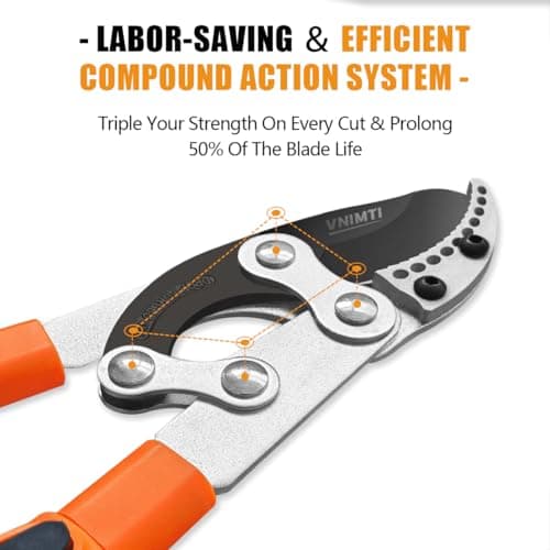 Lopper for Tree Trimming, 27-41'' Extendable Garden Lopper with Compound Action, Heavy Duty Branch Cutter for Trees, Orange