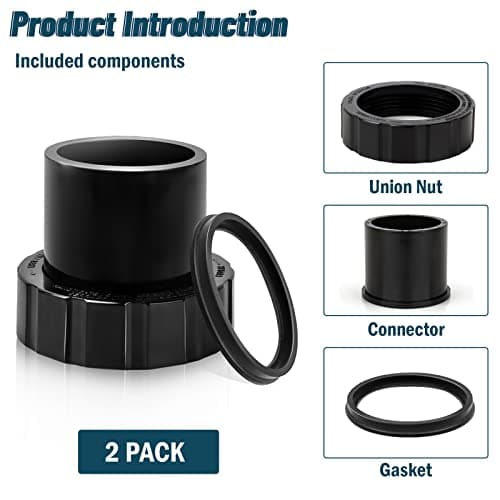 SPX3200UNKIT Union Connector Replacement Kit for Hayward Tristar, Northstar, EcoStar Pumps, SwimClear Cartridge Filter & Universal H-Series Low Nox Heater, for Hayward Pool Heater Parts - 2 Pack