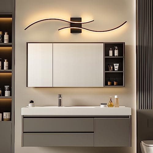 CANEOE Modern Led Wall Light, 39inch Black Indoor Led Wall Sconce Lighting, Bathroom Vanity Light Fixtures Over Mirror for Living Room Hallway Bedroom Bedside Wall Lamp (Warm White, 3000K)