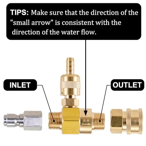 Downstream Injector for Pressure Washer, Power Washer Chemical Injector Kit, Soap Injector, 3/8 Inch Quick Connect, 4000 PSI