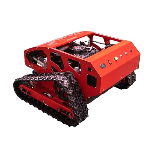 Lawn Mower, Remote Control Lawn Mower, Small Crawler Oil-Electric Hybrid Four-Wheel Drive Lawn Mowing and Weed Whacker, All Terrain Grass Cutter Yard Mower, 45° Climbing (SKD-224-55)