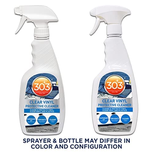 303 Products Marine Clear Protective Cleaner - Cleans and Protects Vinyl and Plastics, Provides Superior UV Protection, Prevents Yellowing and Cracking, 32oz (30215) Packaging May Vary