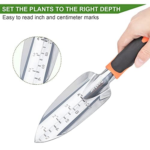 Garden Tool Set, 3PCS Sturdy Gardening Hand Tools Kit - Trowel/Shovel, Transplanter, Sharp Bypass Pruning Shears/Scissors/Clippers - Comfortable Handle - Ideal Gifts for Men & Women