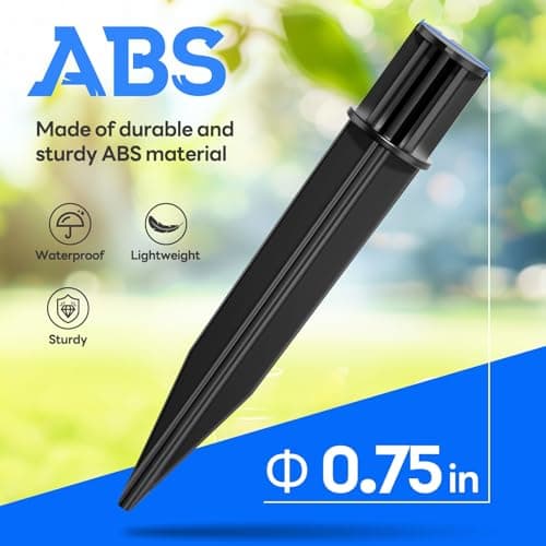 8 Pack Reinforced Ground Stakes, 0.75" x 5.12" Solar Lights Spikes, ABS Plastic Replacement Nails for Pathway Garden Torch Lights