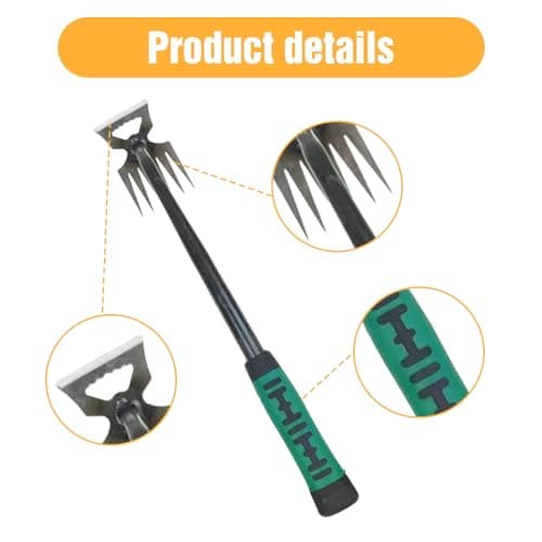 Gardening Hand Weeder Tools, 2025 New Weeding Artifact Uprooting Weeding Tool Weeding Rake Uprooting Weeding Tool, Multifunctional Garden Hand Weeder Tools for Garden (5 Tines)