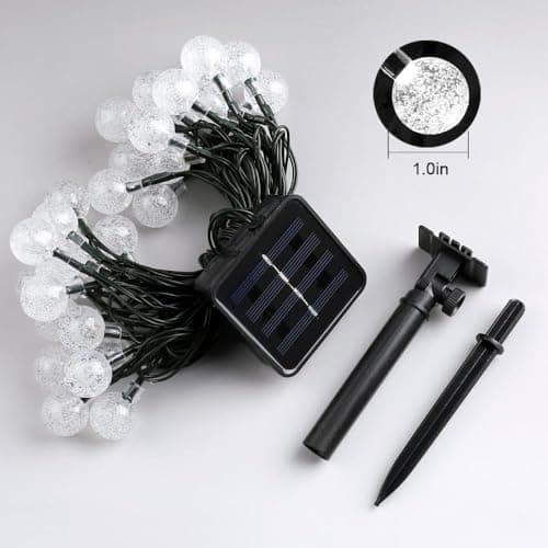 Toodour Solar String Lights Outdoor, 56ft 100 LED Globe String Lights with 8 Modes, Waterproof Solar Powered Patio Lights for Garden, Lawn, Gazebo, Porch, Yard, Wedding, Party Decor - Cool White