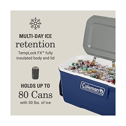 Coleman Classic Series Insulated Portable Wheeled Cooler, Leak-Resistant Outdoor Hard Cooler Keeps Ice up to 5 Days, 100-Quart
