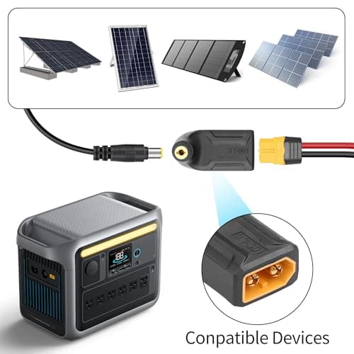 YAODHAOD Right Angle 5.5mm x 2.5mm DC Adapter, XT60 Male to 90 Degrees Right Angle Power Adapter (2Pack) for Portable Power Station & Solar Generator