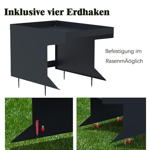 Weatherproof Robotic Lawn Mower Garage with Planter | Heavy-Duty Metal Shelter for Robotic Lawn Mower (27.56x39.37x24.41in) | UV Protection & Drainage System